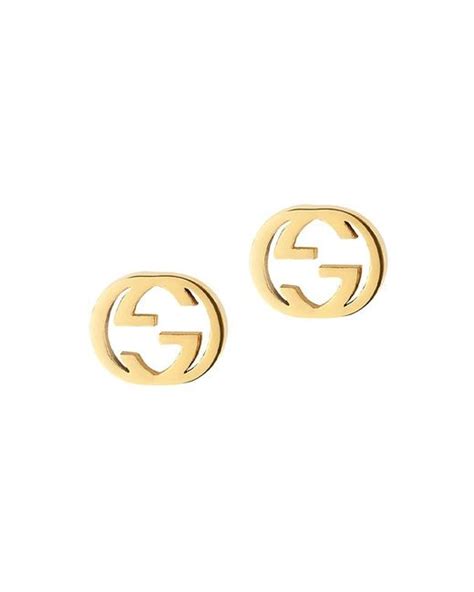 gucci earrings 18k gold|Gucci interlocking earrings.